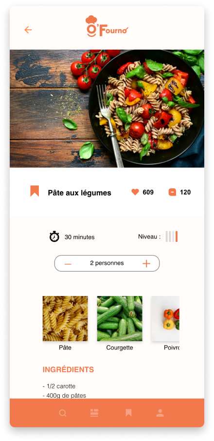 Clic sur une recette