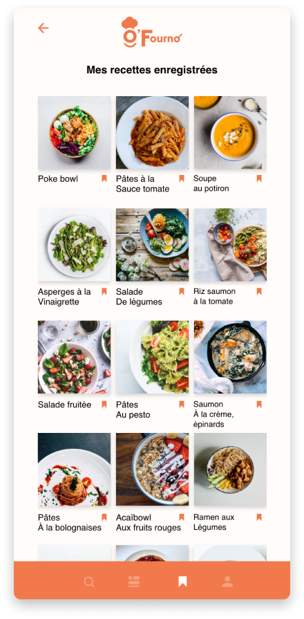 Recette enregistrées